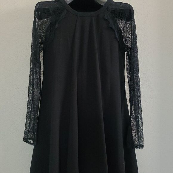 Topshop Black Swing Dress Lace size 6 S - Picture 3 of 7